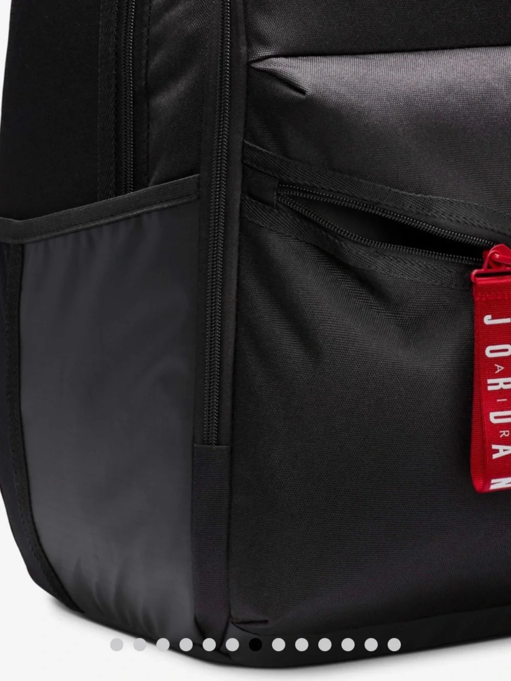Jordan Black Backpack with Red Accents and White Jumpman